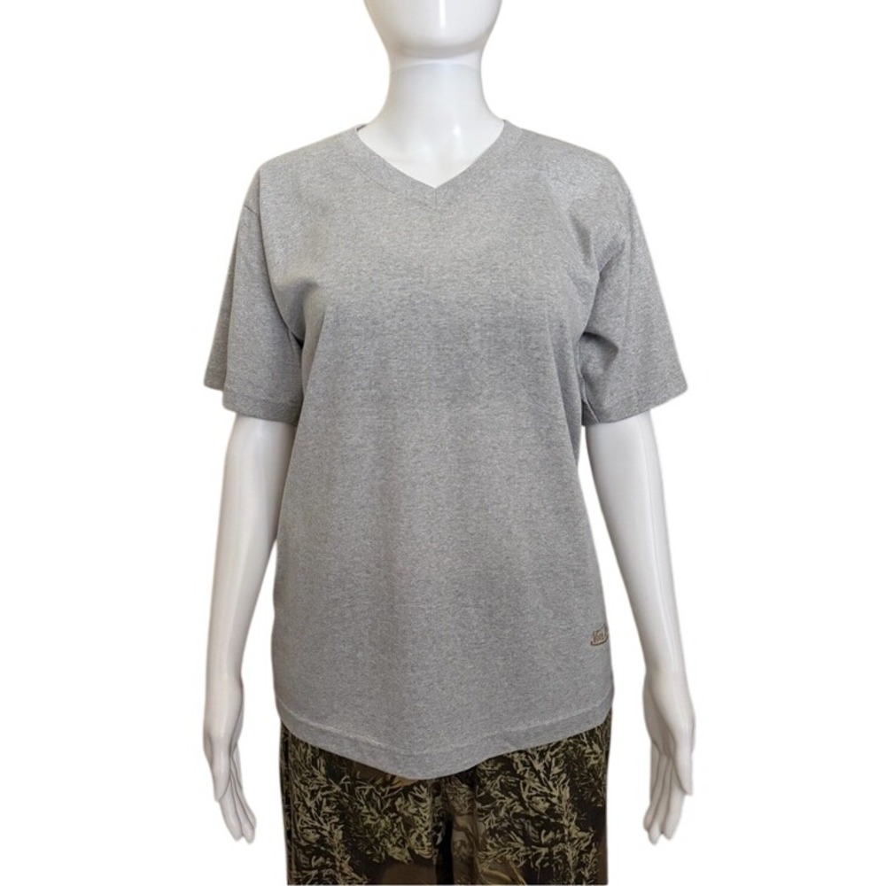 Von Dutch Grey Cotton Short Sleeve V-Neck Tee-Shirt Size Medium